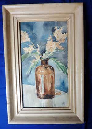 Han Krug - Aquarel "Stilleven" 1951 verkocht voor € 35!