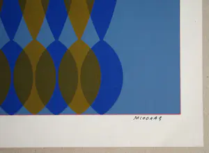 Dordevic Miodrag - Kinetische compositie - 1967 - Originele zeefdruk - Handgesigneerd kopen? Bied vanaf 100!