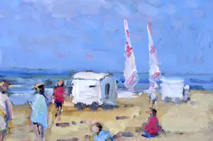 Arie-Kees van Noort - Zandvoort - Olie op paneel - Gesigneerd - 30x45 cm kopen? Bied vanaf 180!