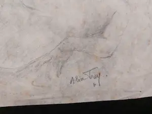 Alice Frey - tekening, vrouwelijk naakt, handgesigneerd en ingelijst kopen? Bied vanaf 75!