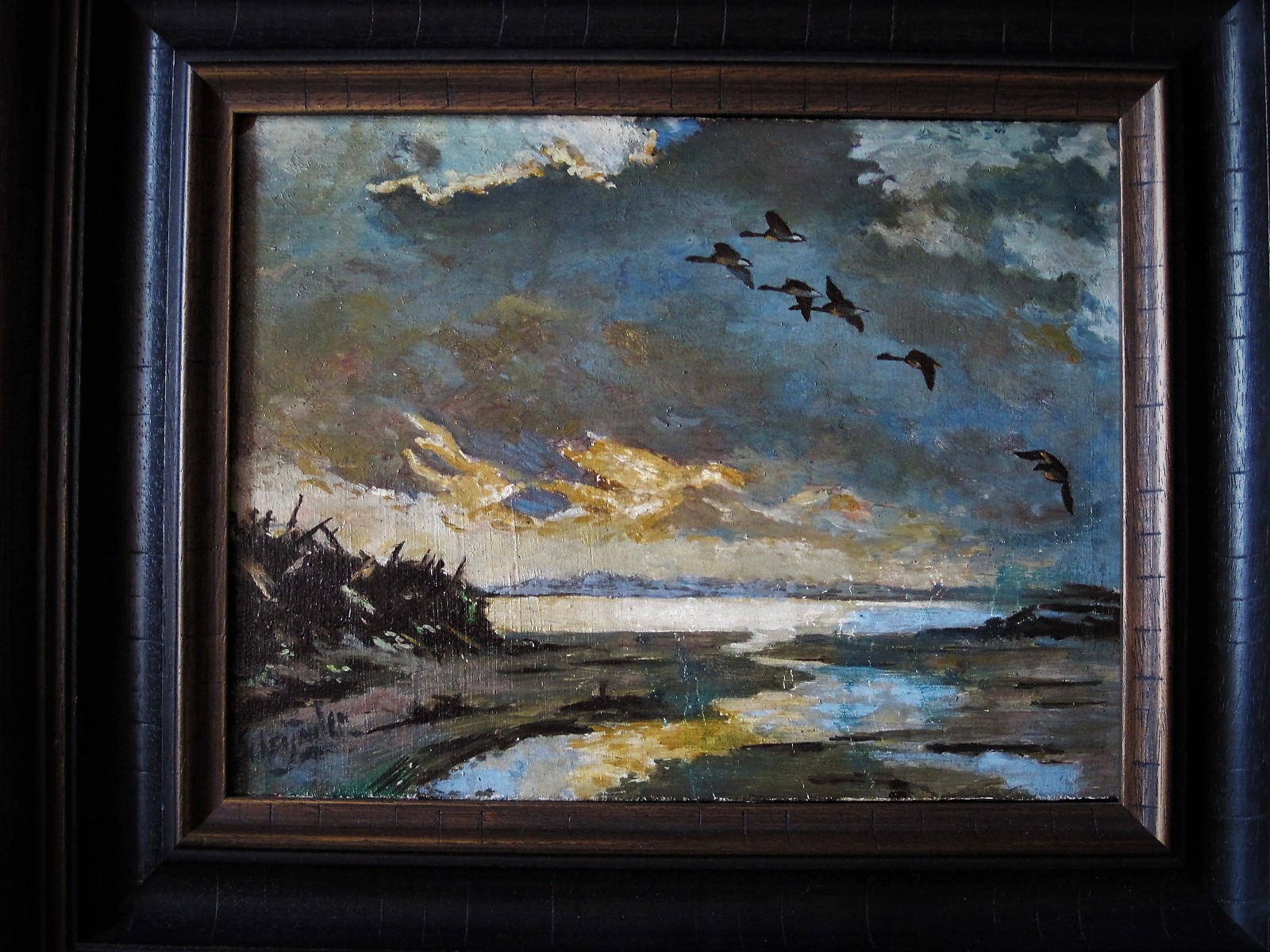 Jo Schrijnder - "opvliegende eenden bij invallende zomeravond" kopen? Bied vanaf 1!