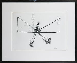 Rachid Ben Ali - Inkttekening, Zonder titel - Ingelijst kopen? Bied vanaf 1!