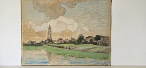 Buy Derk Wiggers - Pastel Gezicht op Rhenen met de Cuneratoren 1898? Bid from 150!