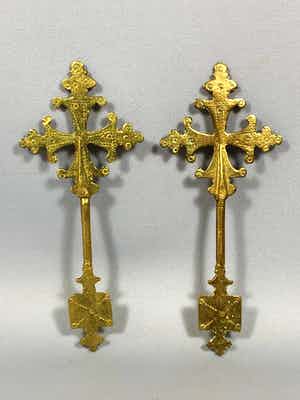 Dogon - two old Ethiopisch priest handcrosses - Ethiopia verkocht voor € 50!