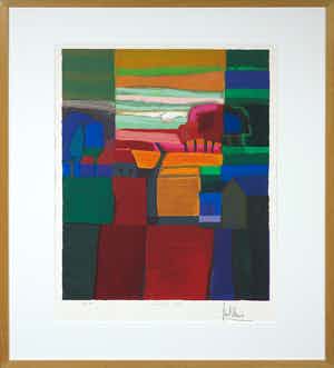 Ton Schulten - Zeefdruk, Herfst I - Ingelijst verkocht voor € 250!