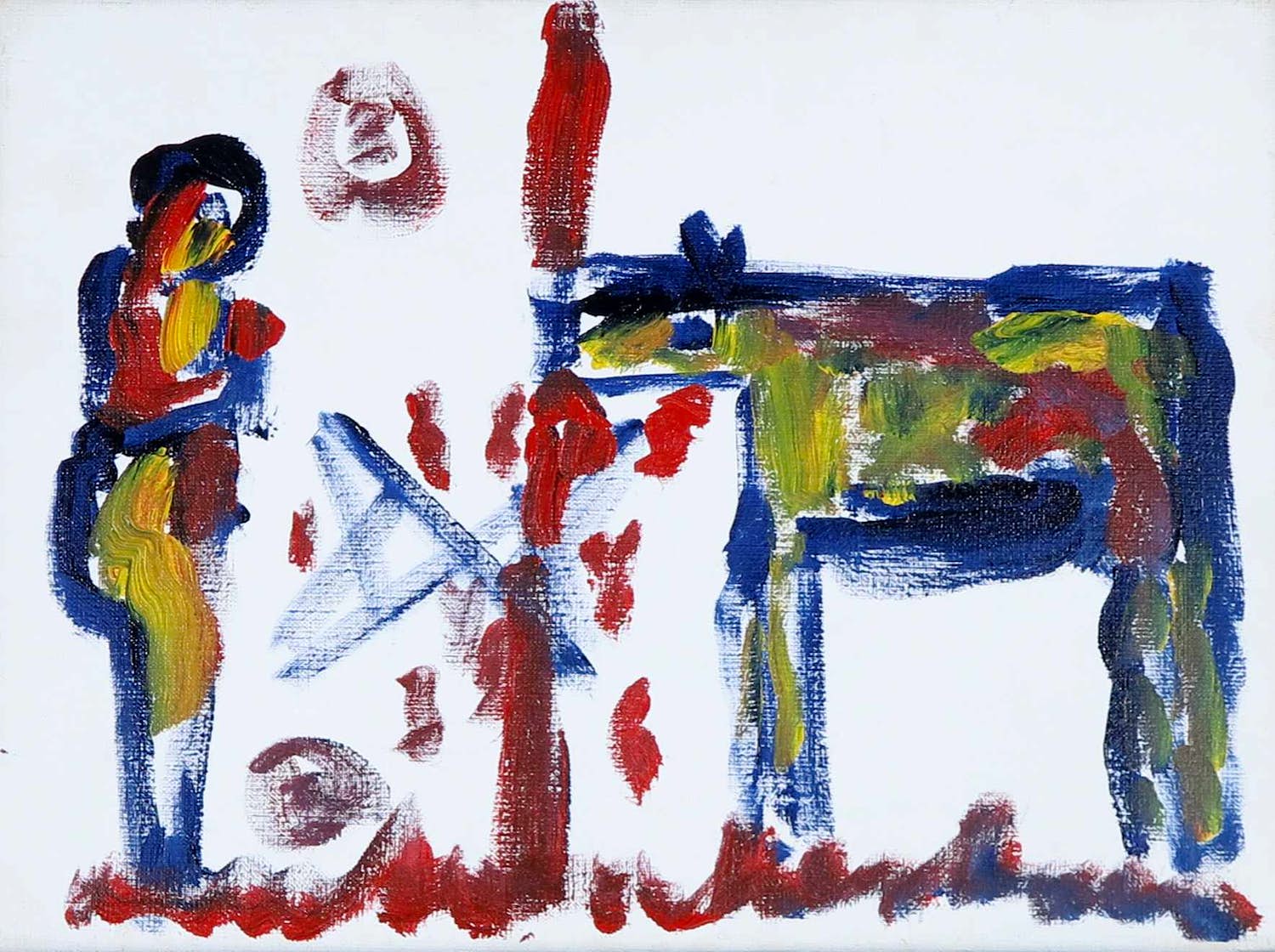 Anton Heyboer - Olieverf op doek, Zonder titel verkocht voor € 300!