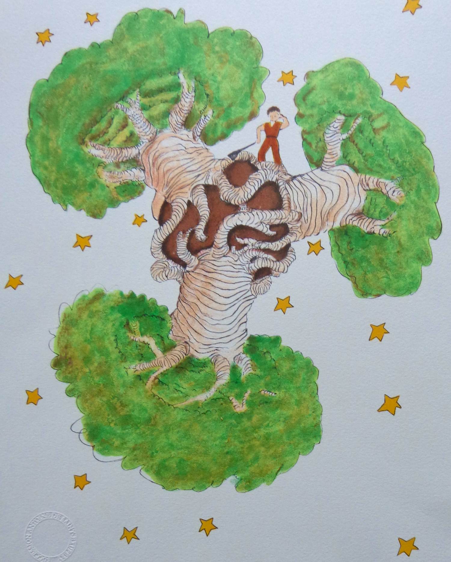 Antoine de Saint-Exupery - LE PETIT PRINCE / KLEURLITHO / 40x31cm / DROOGSTEMPEL kaufen? Bieten Sie von 35!