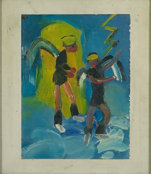Rob Scholte - Acryl op papier, Engelen- Ingelijst kopen? Bied vanaf 350!