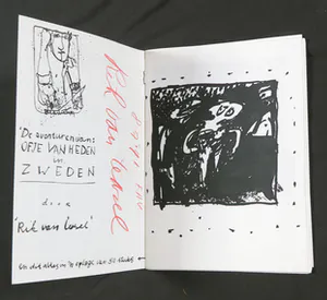 Rik van Iersel - Tekening in gemengde techniek + enkele gesigneerde boeken kopen? Bied vanaf 1!