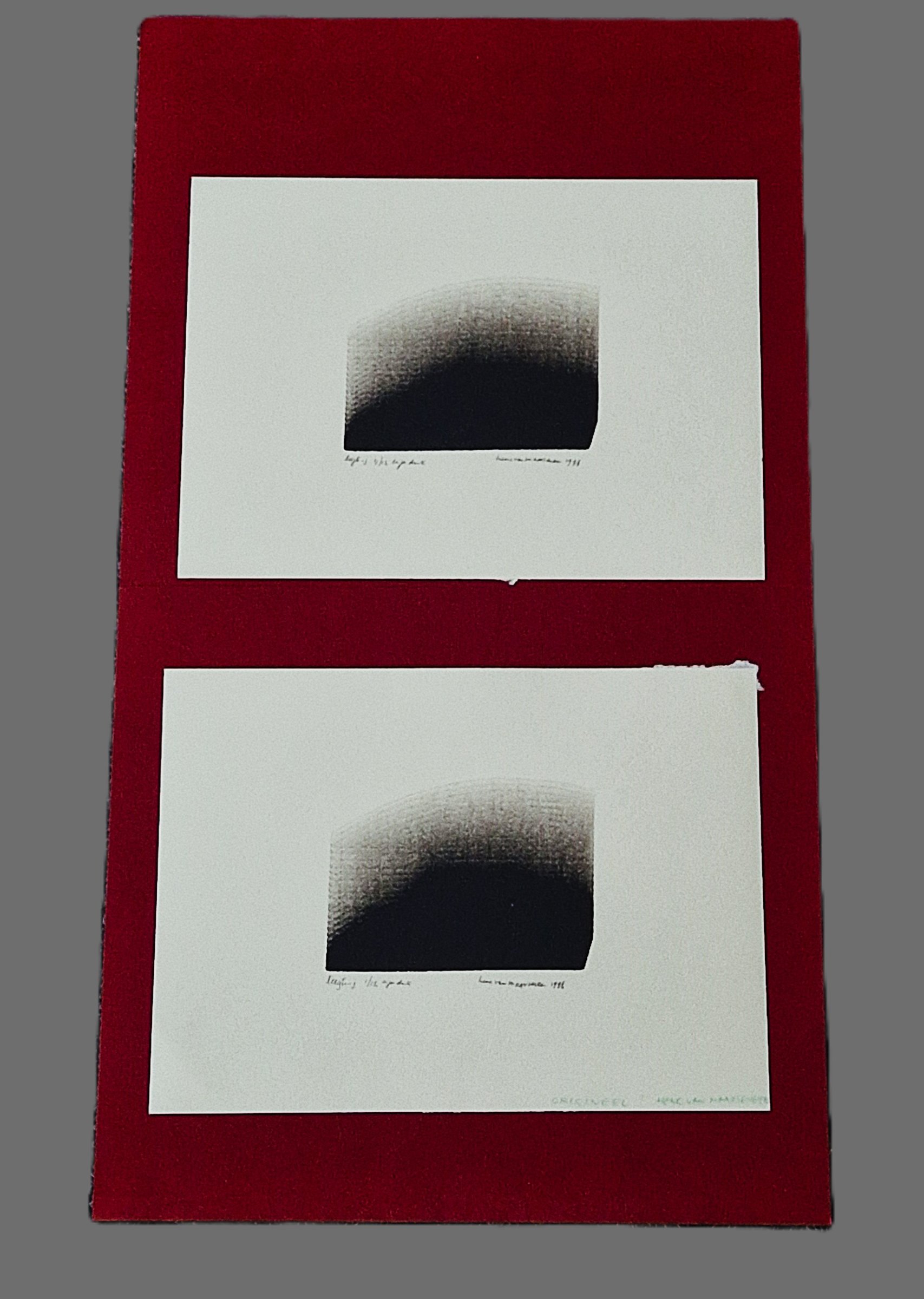 Buy Henc van Maarseveen - 1996 - 2 monochrome schuifdrukken - "Leegte" - zeer kleine oplage (12)? Bid from 43!