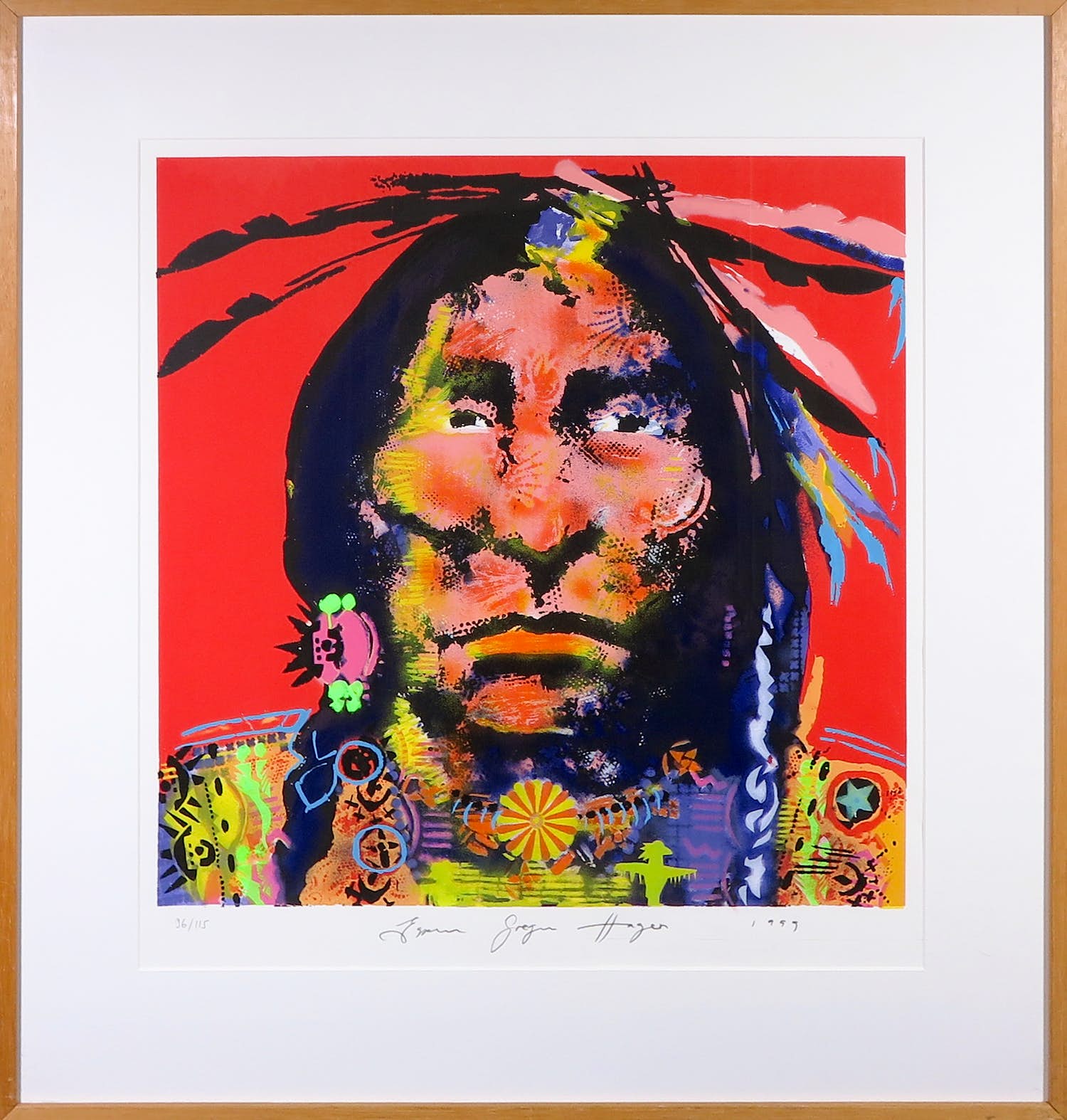 Espen Hagen - Zeefdruk, Geronimo - Ingelijst verkocht voor € 1!