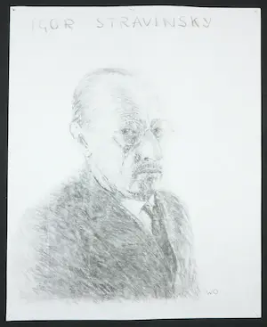 Willem Ouwerkerk - Potloodtekening, Igor Stravinsky kopen? Bied vanaf 1!