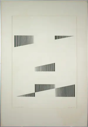 Robert Metz - Pen op papier, 3x gedeeld vlak op papier C - Ingelijst kopen? Bied vanaf 80!