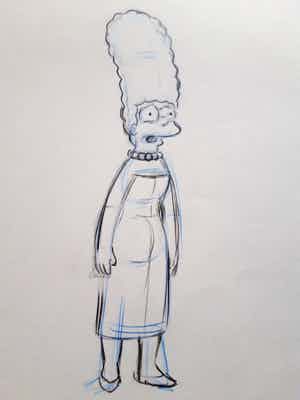 Matt Groening - The Simpsons, originele productie tekening Marge verkocht voor € 1!