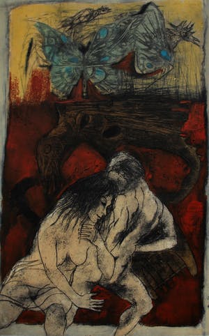 Ru van Rossem - ets: Orpheus en Euridice (Ovidius) - 1994 (groot!) kopen? Bied vanaf 160!