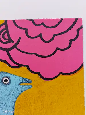 Corneille - 1993 - Vogelperspectief over de klokkentoren van Amsterdam. Gesigneerd E/A kopen? Bied vanaf 195!