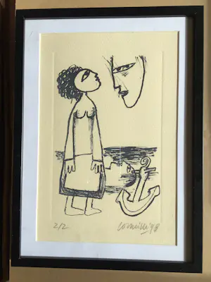 Corneille - Handgesigneerde litho ‘La femme du marin’ - ZELDZAAM: 26 EXEMPLAREN kopen? Bied vanaf 195!