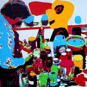 Karel Appel - Handgesigneerde kleurenzeefdruk het gele hoofd uit 1977 verkocht voor € 225!