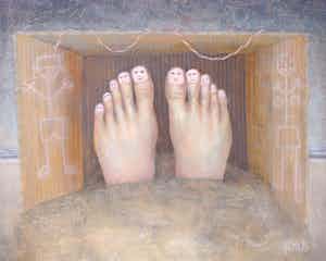 Schilder Hermanus - voetje voor voetje verkocht voor € 345!