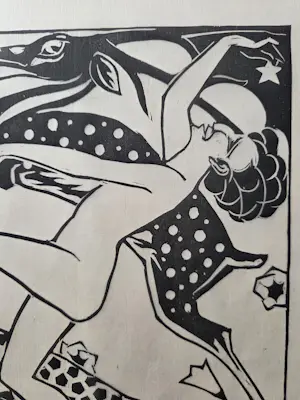 Johan Polet - Danseres. Naakt. Houtsnede uit Wendingen. kopen? Bied vanaf 89!