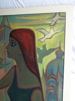 Klaas Pijlman - Olieverf op doek , “Duivenmeisje Venetië” – GROOT - ingelijst – 1962 kopen? Bied vanaf 150!