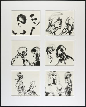 Luis Filcer - Zes inkttekeningen in passe-partout kopen? Bied vanaf 40!