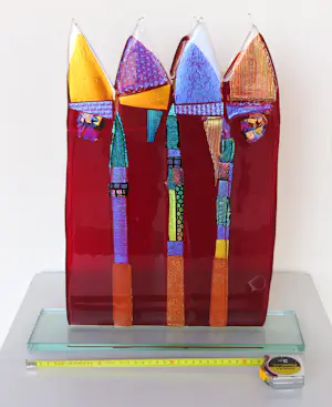 Bert Grotjohann - Glas, Kleurrijk abstract glazen object kopen? Bied vanaf 150!