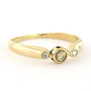 14k geelgouden ring met roos geslepen diamant tot. 0.15 ct kopen? Bied vanaf 250!