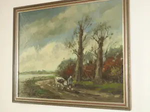 Hendrik Cornelis Kranenburg - Olieverf - Boer met koe op landweg kopen? Bied vanaf 70!