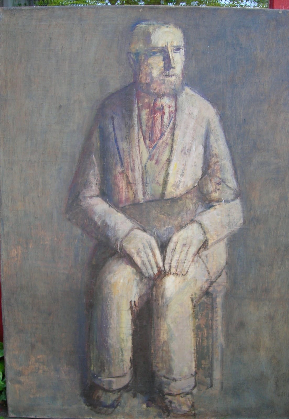 Piet van Heerden - Oude man met hond. verkocht voor € 75!