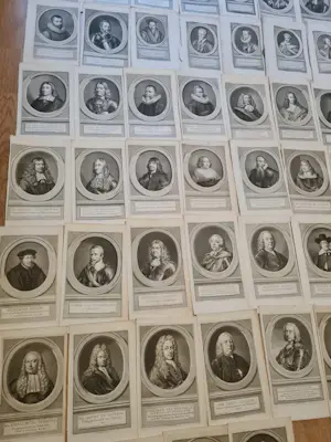 Isaac Tirion - Grote collectie 66 originele antieke portretten, ca. 1750, o.a. Joan de Witt kopen? Bied vanaf 200!