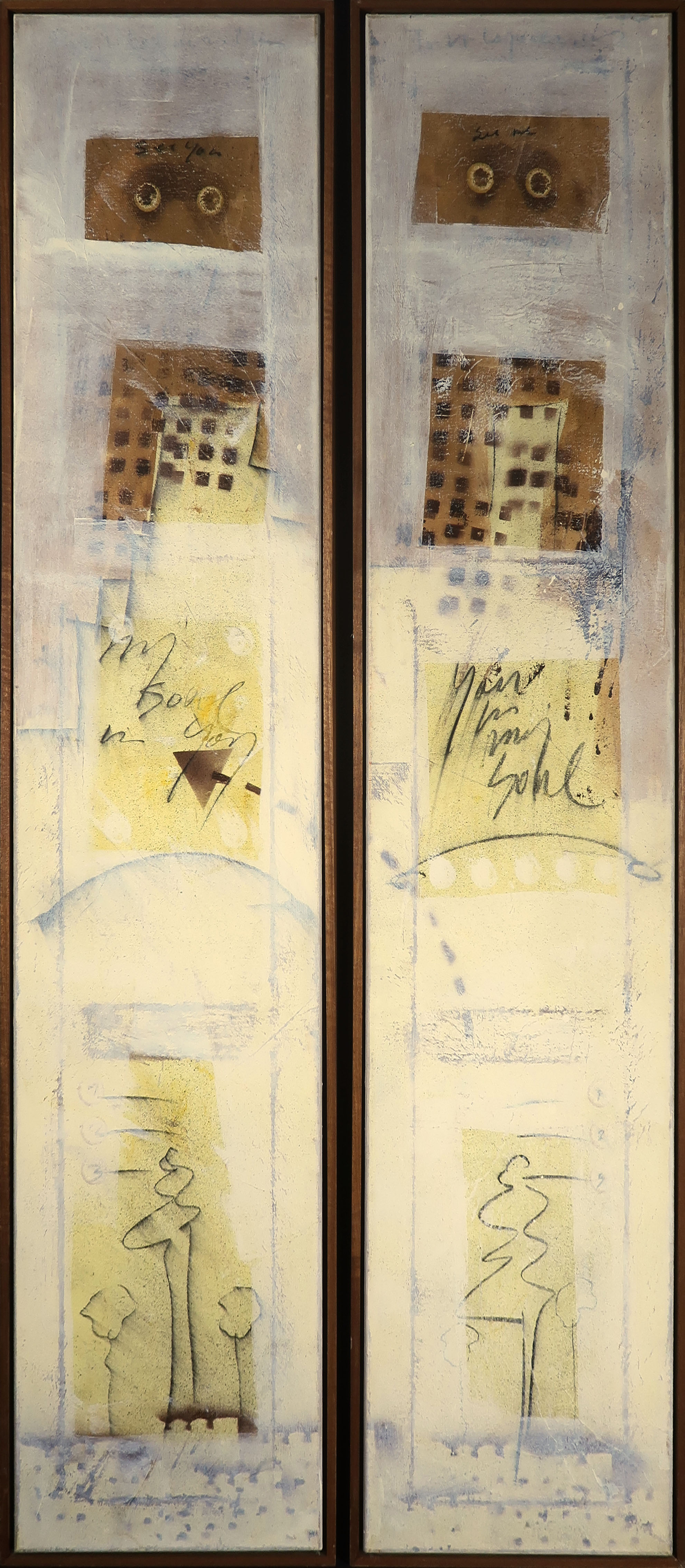Frank Lengvenius - Acryl op doek, tweeluik Your in my Soul - Ingelijst (Zeer groot) verkocht voor € 200!