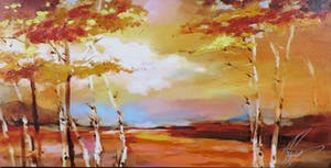 Anna Razumovskaya - Giclée op canvas bewerkt met verf, Looking for the sun - Ingelijst kopen? Bied vanaf 50!