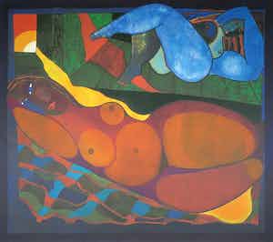 Theo Mackaay - Zeefdruk, Zonder titel verkocht voor € 50!