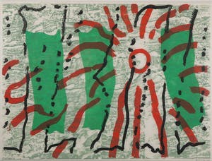 Jef Diederen - Houtsnede, Zonder titel - Ingelijst kopen? Bied vanaf 1!