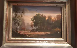 Andre Balyon - Gedetailleerd sfeervol olieverf boslandschapje kopen? Bied vanaf 90!