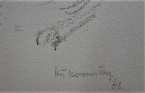 Metten Koornstra - Grote litho - 'eindelijk vakantie!' - 1966 potloodgesigneerd kopen? Bied vanaf 1!