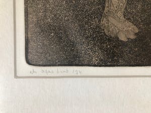 Paula Sluiter - Chinese Leeuwen - Ets/aquatint, Ingelijst kopen? Bied vanaf 75!