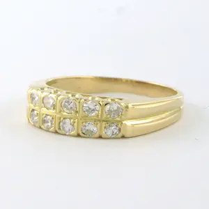 18k geel gouden ring bezet met briljant geslepen diamanten tot. 0,25ct - rm 17,5 kopen? Bied vanaf 300!