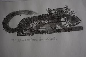 Theo Kurpershoek - litho - Kat met Vis. kopen? Bied vanaf 50!