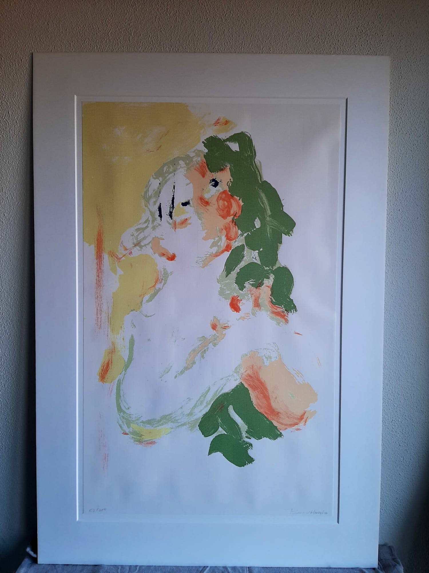 Berend Hoekstra - z.t. | figuur in groen, geel & oranje verkocht voor € 60!