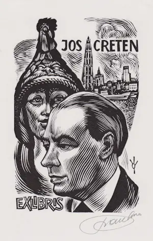 Ivo Damme - Twee handgesigneerde houtsnedes: Jos Creten, Vrouw te paard kopen? Bied vanaf 25!