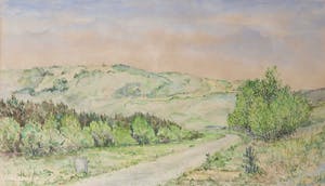 Mien Gmelig - Aquarel, Duinlandschap - Ingelijst kopen? Bied vanaf 1!