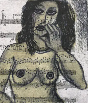 Corneille - zeefdruk "Naakt op muziekpapier" kopen? Bied vanaf 125!