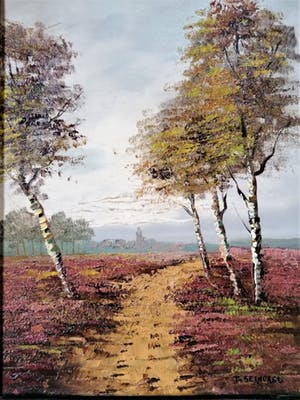 Theodorus Selhorst - Zicht op dorp vanaf de heide kopen? Bied vanaf 40!