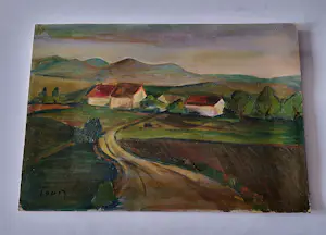 Toon Hermans - Bijzonder! in 1968 geschilderd olieverf "Limburgs landschap" - gesigneerd kopen? Bied vanaf 475!