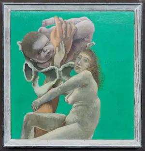 Herman Berserik - Geboorte, olieverf op paneel (netjes ingelijst) kopen? Bied vanaf 1000!