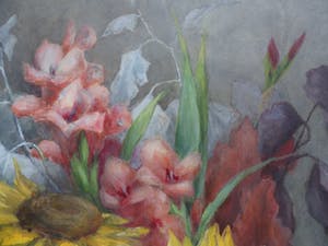 Jacoba Ottolina Adriana Roos Vlasman-Lingeman - Olieverf op papier, Bloemen in een vaas. kopen? Bied vanaf 35!