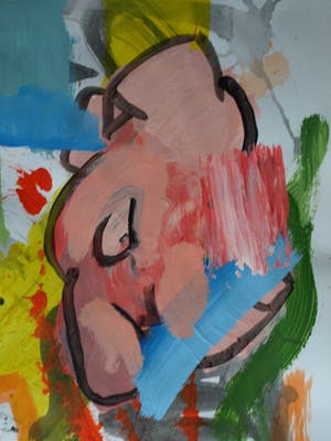 Peter Klashorst - Acrylverf op papier , Abstracte naakten in abstract landschap – 70 x 50 cm. kopen? Bied vanaf 1!