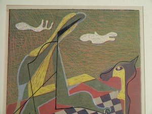 Harry van Kruiningen - Ingelijste kleurenlitho , Schaakspeler – 1947 – oplage 24 ex. kopen? Bied vanaf 50!